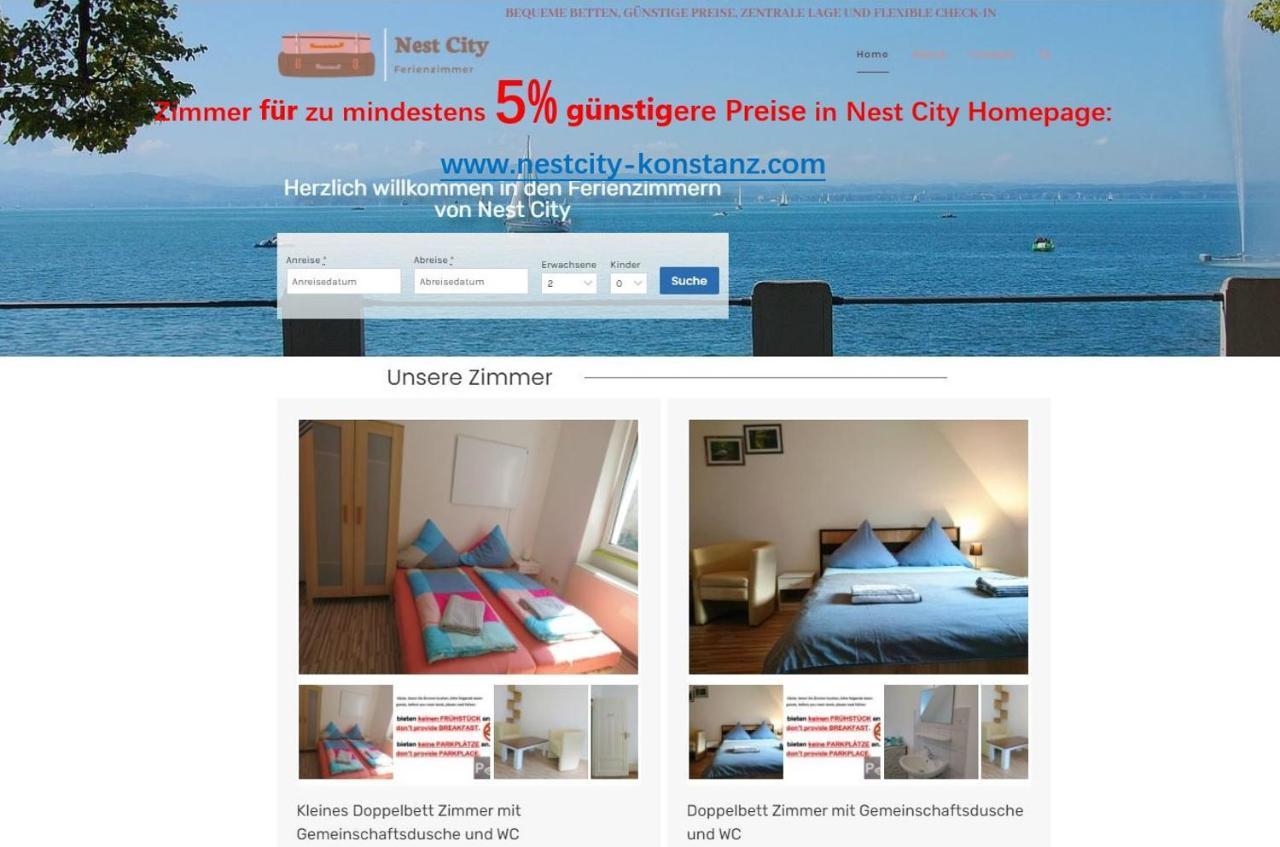 Nest City - Not A Hotel, Private Room With Shared Showers, No Parking, Breakfast, Or Kitchen, Towels Available For A Fee, Check-In 4 Pm To 11 Pm Konstanz Eksteriør bilde